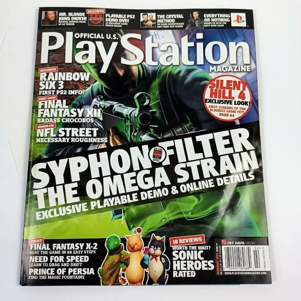 PlayStation Magazine Syphon Filter 04' Issue 77 INCLUDES DEMO DISC *MINOR WEAR